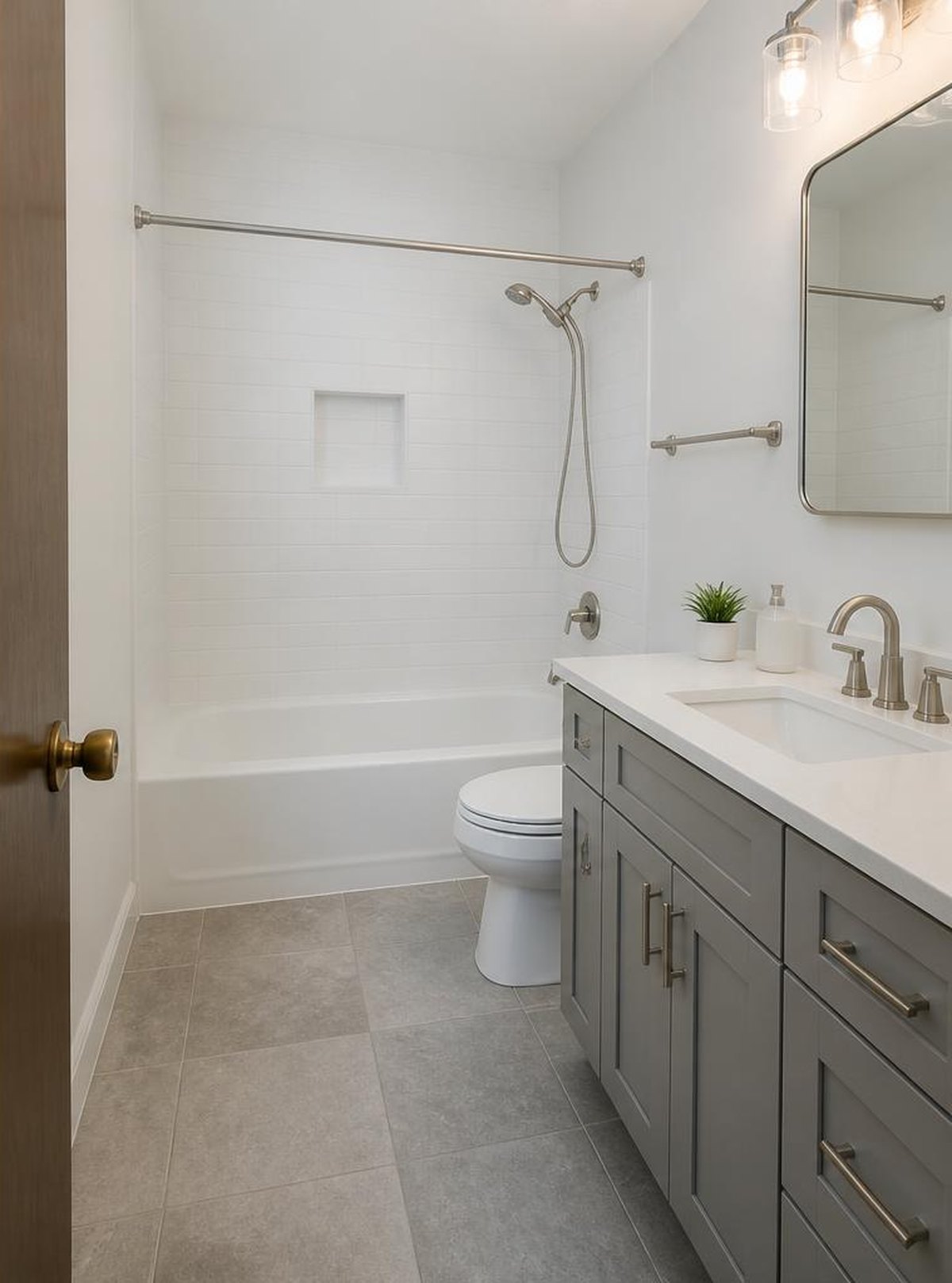 Hall bathroom remodel after completion