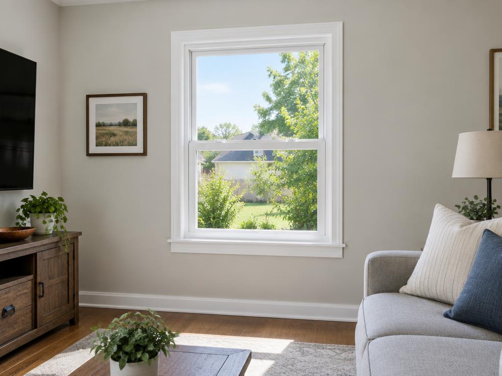 After: Replacement window set, sealed and trimmed